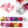 Miniatyrbild 2 av 5: 3D Hjärtformade Glitter Sequins för Naglar - Alla hjärtans dag - Dekaler för Naglar - Kärleksglitter