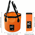 Miniatyrbild 3 av 4: Hopfällbar hink på 20 liter - Bärbar hopfällbar hink Vattenho för camping Vandring Fiske Resa Orange