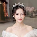 Miniatyrbilde 2 av 5: Glitrende jentekrystalltiara - Dameprinsesse brud pannebånd kostyme bryllupskrone