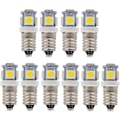 Miniatyrbillede 1 af 5: 10 stk. E10 12V Cool White LED-pærer 5SMD 0,5W 50LM Lampe