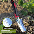 Miniatyrbilde 3 av 5: Hageverktøy Hagesett, 3 i 1 Hageverktøysett for Transplanting Blomster og Grønnsaker, Løsne Jord, Luking (Rød)