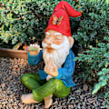 Miniatyrbillede 3 af 5: Mood Lab Havehave Gnome - Afslappet Gnome - 9,6 Tommer Høj Statue Plænehave Figur