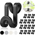 Miniatyrbillede 1 af 5: Tøjstativ-forbindelseskroge, 20 stk. Multi-Level Cascading Hanger Hooks, Plastik Heavy Duty Cascading Mini Hooks til pladsbesparelse, Sort