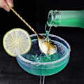 Miniatyrbilde 4 av 5: Cocktail-omrøringskje i rustfritt stål, lange håndtak, lang vridd cocktail-omrører for bartender, lang og attraktiv spiraldesign for omrøring Imitation gold
