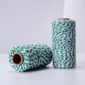 Miniatyrbilde 1 av 2: 2mm grønn og hvit hyssing, slakterhyssing for gaveinnpakning, sukkertøyhyssing for DIY-håndverk, 2 stk