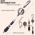 Miniatyrbilde 2 av 5: 6 stk Penneklips Karabinkrok Pen Retractable Badge Roller Pen Belteklips og Karabinkrok Nøkkelring Ballpoint Pen