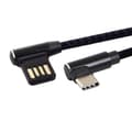 Miniatyrbilde 3 av 5: USB-C 3.1 Type-C til venstrevinklet 90 graders USB 2.0 datakabel