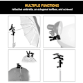 Miniatyrbild 5 av 5: 1PACK med paraplyreflektorhållare, honadaptergänga i mässing och 5/8\" ljusstativfäste för reflektor