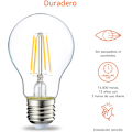 Miniatyrbillede 2 af 5: E27 Edison LED Pære, 4W (40W Ækvivalent), Klar Glødetråd, Ikke-Dæmpbar, Pakke med 6 4W