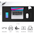 Miniatyrbillede 4 af 5: Læder Skrivebordsunderlag, Skridsikker PU Læder Skrivebordsunderlag, Laptop Skrivebordsunderlag, Vandafvisende Skrivebordsunderlag til Kontor og Hjem Black 31.5" x 15.7"