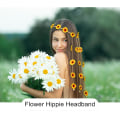 Miniatyrbilde 4 av 5: Blomster Hippie Hodebånd Blomsterkrone Solsikker Perler Justerbar Blomster Hodeplagg Hårtilbehør
