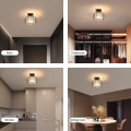 Miniatyrbillede 5 af 5: Mini Rund Semi Indbygget E27 Loftslampe, Krystal Loftslampe til Soveværelse Køkken Spisestue Gang Indgang (Sort)