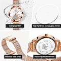 Miniatyrbillede 3 af 5: OLEVS Dame Ultra Tynde Armbåndsure White Dial/Rose Gold