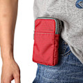 Pikkukuva 5 / 5: Matkapuhelimen vyölaukku, crossbody-matkapuhelinlaukku, ulkoilmatkan nylon olkalaukku, jossa vyölenkki ja karabiinihaka red 9*16.5*3.0CM