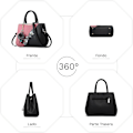 Miniatyrbillede 2 af 5: Dametasker Blomstermønster Crossbody Tasker Pom Pom Dekoration Håndtasker Tote Tasker til Kvinder Damer Skuldertaske PU Læder burdeos