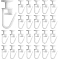 Pikkukuva 1 / 5: 25 kpl verhokiskon liukukoukut, verhokiskon liukukoukut, taittuvilla koukuilla, verhokiskon liukukoukut 11 mm:n verhokiskolle