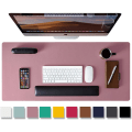 Miniatyrbild 1 av 5: Läderskrivbordsunderlägg, kontorsunderlägg, halkfri PU-läderskrivbordsunderlägg, laptopunderlägg, vattentätt skrivbordsunderlägg Dark Pink 31.5" x 15.7"