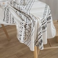 Pikkukuva 4 / 5: Bohemian geometrinen pöytäliina puuvillapellava boho pöytäliina valkoinen ja musta pöytäliina
