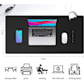 Miniatyrbillede 4 af 5: Læder Skrivebordsunderlag, Skridsikker PU Læder Skrivebordsunderlag, Laptop Skrivebordsunderlag, Vandafvisende Skrivebordsunderlag til Kontor og Hjem Black 36" x 17"