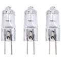 Miniatyrbilde 1 av 2: Sett med 3 halogenpærer med G4-sokkel, 375 lumen, 2800K, 12V 20W, varm