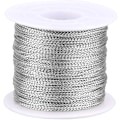 Miniatyrbillede 1 af 5: 100M Gylden Snoretråd, Gylden Tråd Twist Bånd med Spole, Gylden Metaltråd til Smykkeledning, DIY Håndværk og Emballeringsstreng Silver
