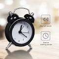 Miniatyrbild 5 av 5: Mini väckarklocka, sängklocka batteridriven icke-tickande skrivbordsklocka