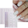 Miniatyrbild 4 av 5: Aurora Holografiska Nagelstickers 12 Ark Nagelstickers Dekaler Självhäftande Nagelstickers Nageldekoration Naglar Tillbehör