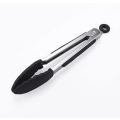 Miniatyrbilde 5 av 5: Cuisine Kitchen Tongs Silikon Tongs Varmebestandig Håndtak med Easy Grip Non-Slip Smart Locking Rustfritt Stål Matlaging Tongs (Svart) 7 Tommer