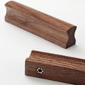 Miniatyrbillede 4 af 5: 6 stk. trægreb til skabe, møbelgreb i træ, sort valnød, skabe, dørgreb, skuffegreb inklusive skruer 96mm