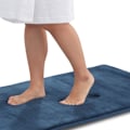Miniatyrbillede 1 af 5: Memory Foam Bademåtte Skridsikker Absorberende Super Hyggelig Fløjls Badeværelse Tæppe til badeværelse Navy 17" X 24"