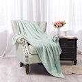 Miniatyrbilde 4 av 5: Flanellpledd, 127x178 CM mykt sofapledd, vaffelpledd i fleece til sofa, mintgrønt teppe