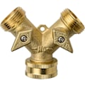 Miniatyrbillede 1 af 5: 2-vejs messinghane - Y-ventil slangedeler havehanefordeler manifold 3/4\" messing slangefittings