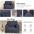 Miniatyrbillede 2 af 5: Sofaovertræk elastisk skridsikkert sofaovertræk elastisk sofaovertræk dark grey 230cm