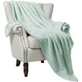 Miniatyrbilde 1 av 5: Flanellpledd, 127x178 CM mykt sofapledd, vaffelpledd i fleece til sofa, mintgrønt teppe