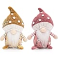 Miniatyrbild 1 av 5: Semester svamp hatt gnom prydnad - Set av 2 skandinaviska stoppade plysch Tomte Gonks