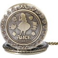 Miniatyrbillede 5 af 5: Alice i Eventyrland Tema 3D Bronze Effekt Kvinde Quartz Lommeur Kæde - På 32\" Tommer / 80cm Kæde
