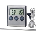 Miniatyrbillede 1 af 4: LED Digital Madlavning Mad Kød Ryger Ovn Køkken BBQ Grill Termometer Ur Timer med Rustfrit Stål Probe