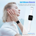 Miniatyrbilde 4 av 5: Sportreim kompatibel med Apple Watch iWatch-reimer unisex, myke silikonreimer for håndleddet til Apple Watch 3 6 5 4 2 1 SE White 42mm/44mm M/L
