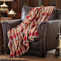 Miniatyrbilde 2 av 5: Fleecepledd for sofa, seng, stol - Myk, fargerik, oversized, dekorativt ultra-plysj teppe (150x200cm, rød rutete)
