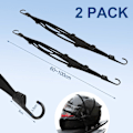 Miniatyrbilde 2 av 5: Bungee-snører med kroker, 2 stk. Justerbare bagasjeremmer Bungee-snører, Elastisk stropp med 4 glidende spenner for hjelm, skulderbag, feste
