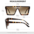 Miniatyrbilde 2 av 4: Oversized firkantede solbriller Mote siamesisk linse stil Flat Top Shield Shades unisex brown