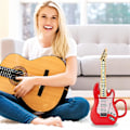 Miniatyrbillede 5 af 5: Kreative guitar-krus i trælook, personlige kaffekopper i porcelæn, keramisk te-kop med noder, til gave, familie og kontor Red