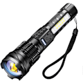 Pikkukuva 1 / 5: A76 Supertehokas LED-taskulamppu 20000 lumenia USB-ladattava taskulamppu 7 tilaa taktinen taskulamppu pidikkeellä