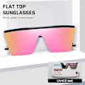 Miniatyrbilde 4 av 4: Oversized firkantede solbriller Mote siamesisk linse stil Flat Top Shield Shades unisex Pink