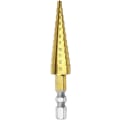 Miniatyrbillede 1 af 4: Mengshen Trin Drill Bit 3-13mm, Højhastigheds Stål Titanium Belagt Trin Drill Bit Cutter Hex Skaft Power Tool HSS Professionel Pagode Drill Bit