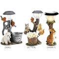 Miniatyrbillede 2 af 5: LED Solcelle Lys Kanin Kat Dyr Skulptur Harpiks Statue Lampe Have Ornament