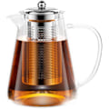 Miniatyrbillede 1 af 5: Glas Tekande, 1300ml, Tekande med Si, Borosilikatglas, Teservice, Glas Tekande, Infuser til Løse Blade Te plata