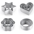 Miniatyrbilde 1 av 5: Metall kakeformsett, stjerne/runde/hjerte kakeform mini blomsterformer kutter for baking, 12 stk
