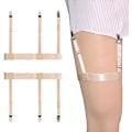 Miniatyrbilde 1 av 5: Skjorteholder for menn, 1 par, elastisk, justerbar skjorteholder, skjorteholderstropp med låsemekanisme og sklisikre klips