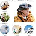 Miniatyrbild 4 av 4: Herrar Fiskehatt Sommar Solhatt UV-Skydd, Vikbar Safarihatt Herrar Vandringshinkhatt